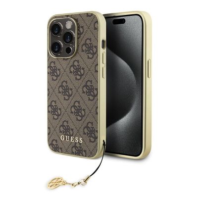 Guess puzdro plastové Apple iPhone 15 Pro GUHCP15LGF4GBR hnedé