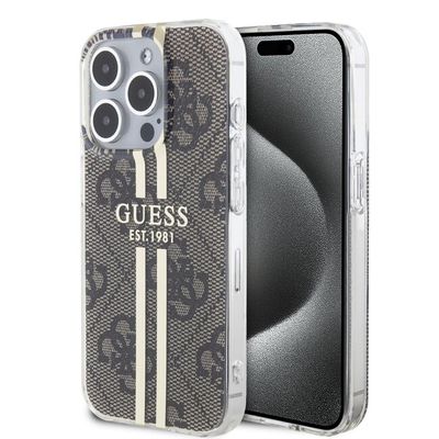 Guess puzdro plastové Apple iPhone 15 Pro GUHCP15LH4PSEGW hnedé