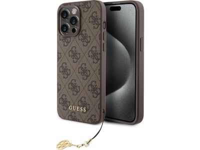 Guess puzdro plastové Apple iPhone 15 Pro Max GUHCP15XGF4GCW hnedé