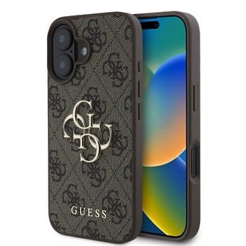 Guess puzdro plastové Apple iPhone 16 GUHCP16S4GMGBR hnedé