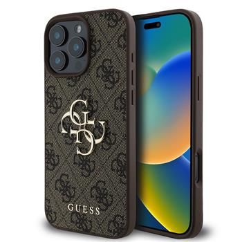 Guess puzdro plastové Apple iPhone 16 Pro GUHCP16L4GMGBR hnedé