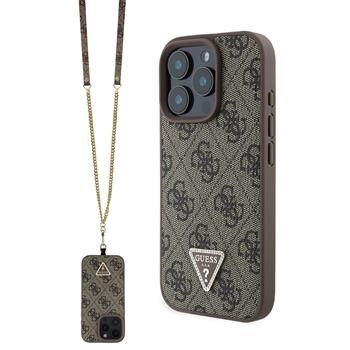 Guess puzdro plastové Apple iPhone 16 Pro GUHCP16LP4TDSCPW hnedé