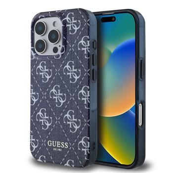 Guess puzdro plastové Apple iPhone 16 Pro GUHMP16LHJ4PWD tmavo-modré