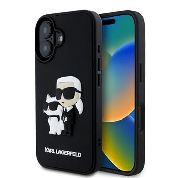 Karl Lagerfeld puzdro gumené Apple iPhone 16 KLHCP16S3DRKCNK čierne