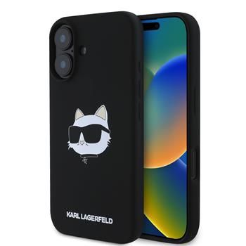 Karl Lagerfeld puzdro gumené Apple iPhone 16 KLHMP16SSCHPPLK čierne