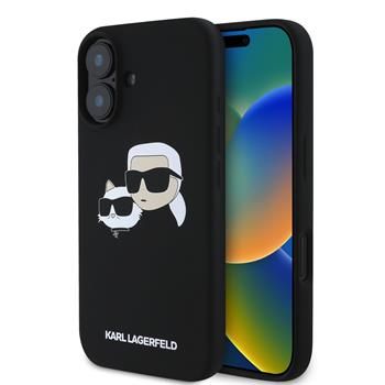 Karl Lagerfeld puzdro gumené Apple iPhone 16 KLHMP16SSKCHPPLK čierne