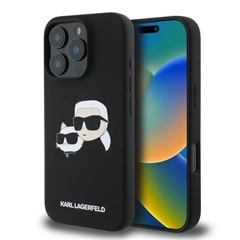 Karl Lagerfeld puzdro gumené Apple iPhone 16 Pro KLHMP16LSKCHPPLK čierne