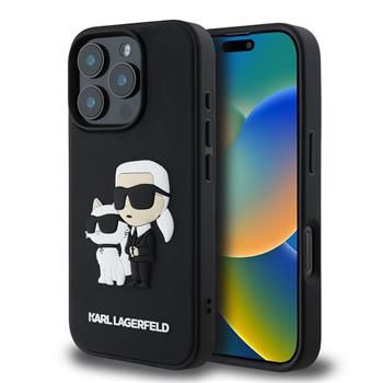 Karl Lagerfeld puzdro gumené Apple iPhone 16 Pro Max KLHCP16X3DRKCNK čierne