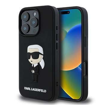 Karl Lagerfeld puzdro gumené Apple iPhone 16 Pro Max KLHCP16X3DRKINK čierne