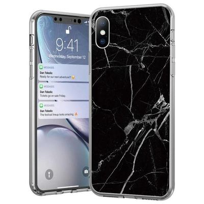 Puzdro gumené Apple iPhone X/XS Marble čierne